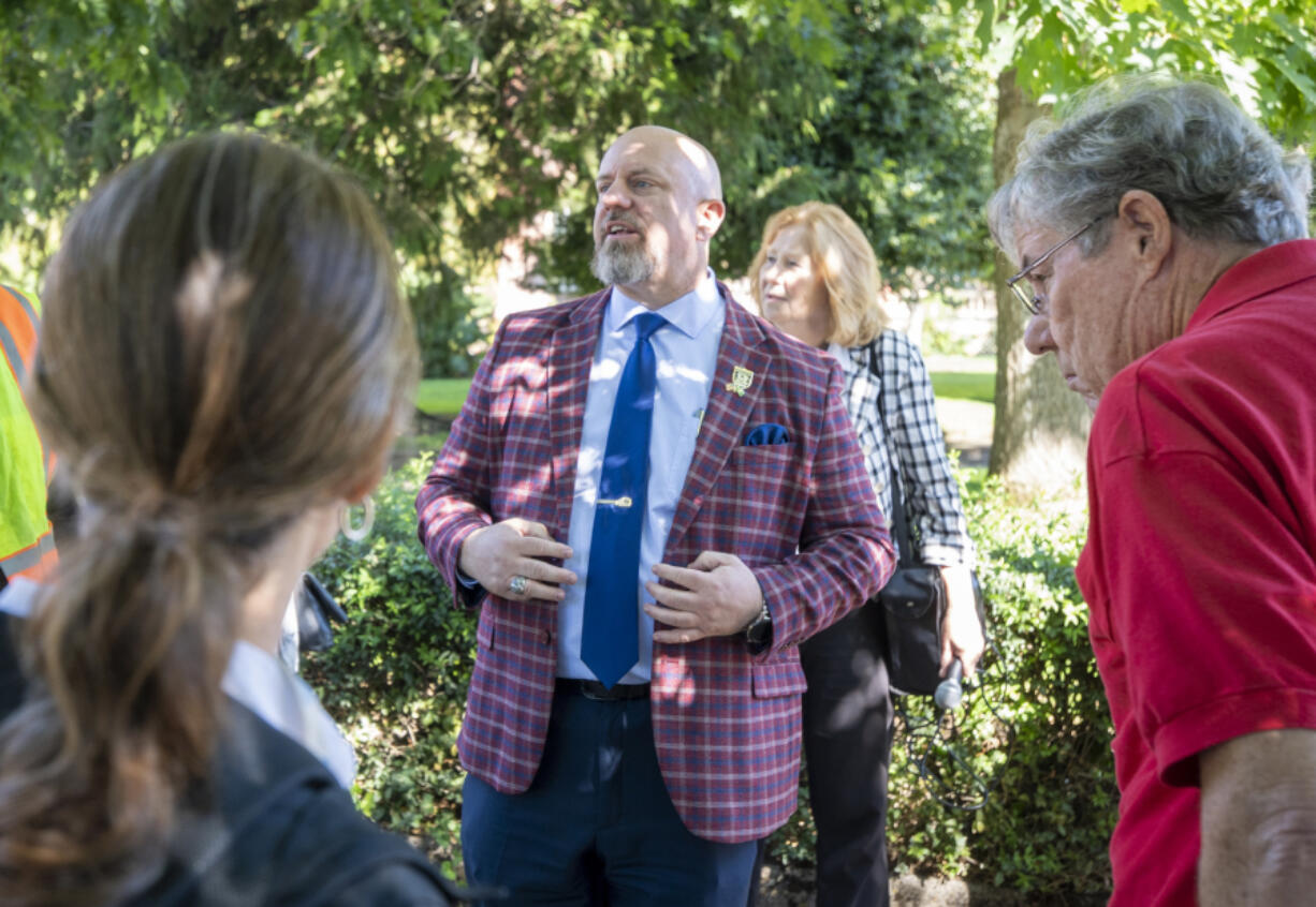 C-Tran CEO Shawn Donaghy talks about public transit integration with the new I-5 Bridge on Thursday, Sept. 14, 2023, during a meeting of the Washington State Transportation Commission.