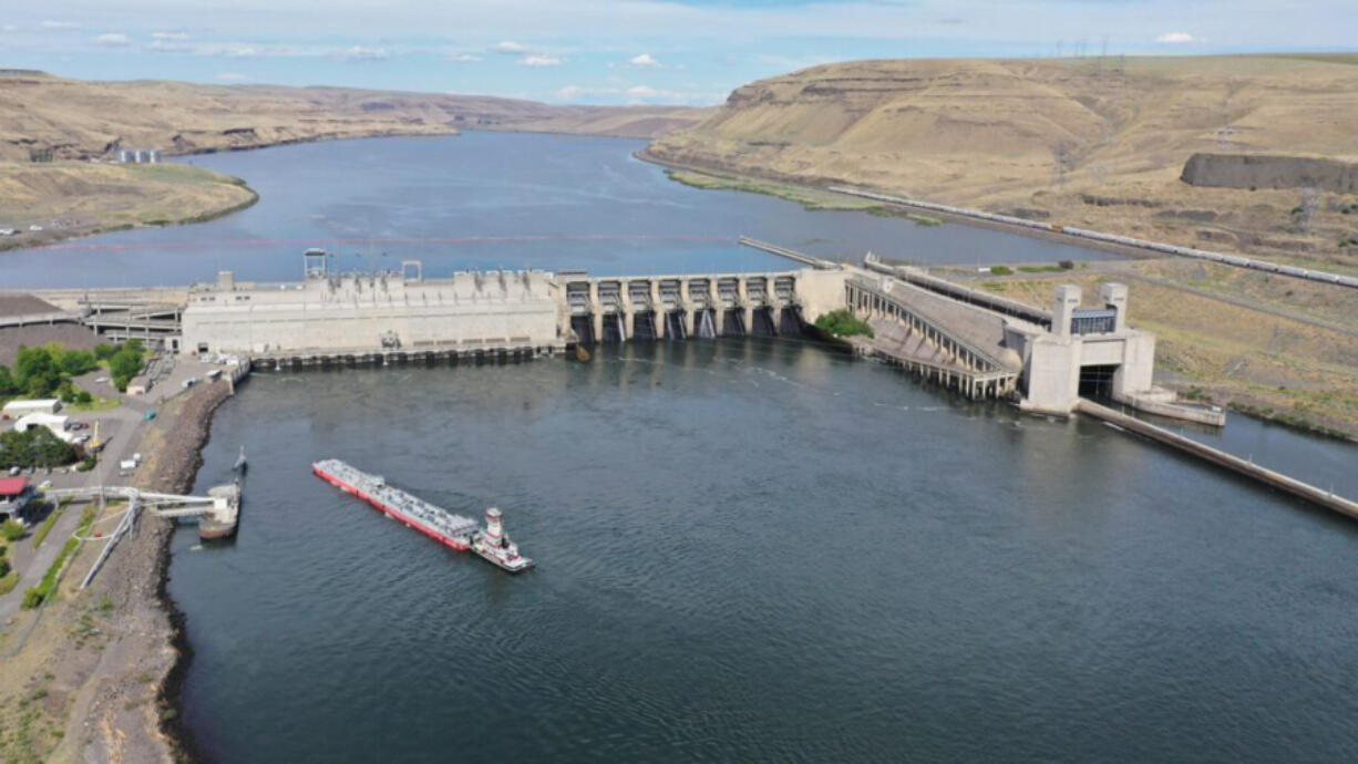 The Lower Monumental Dam is on the Snake River, in southeast Washington.