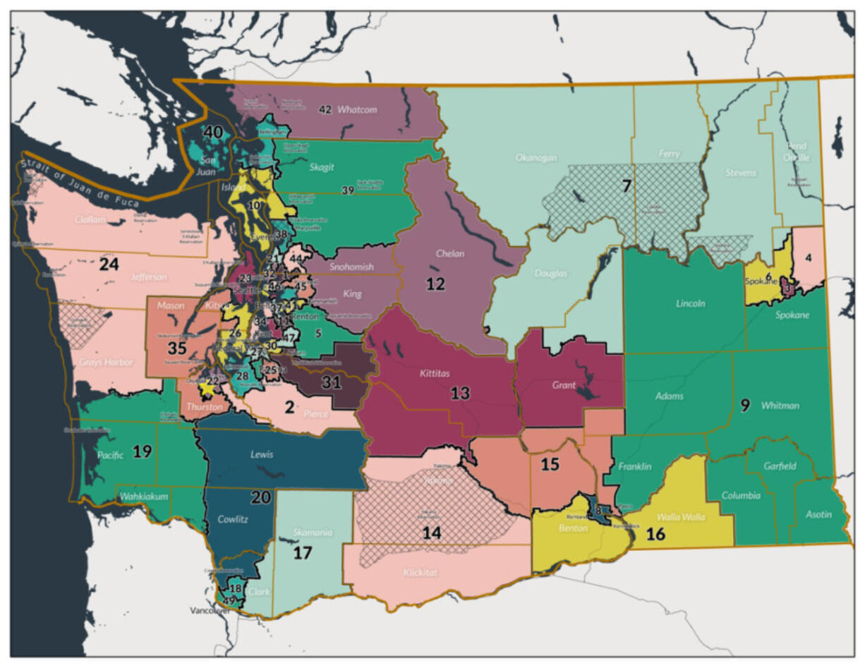 Washington’s current legislative district map.