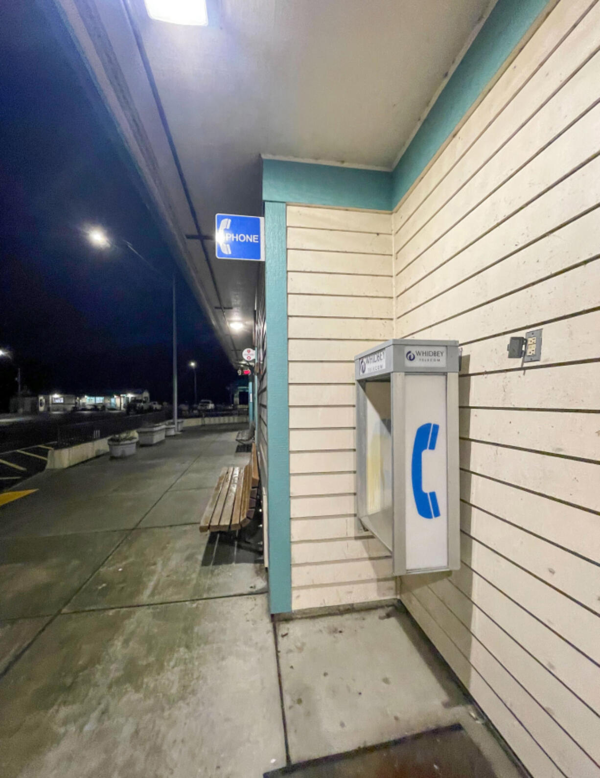 A payphone at the Clinton ferry terminal on Whidbey Island.