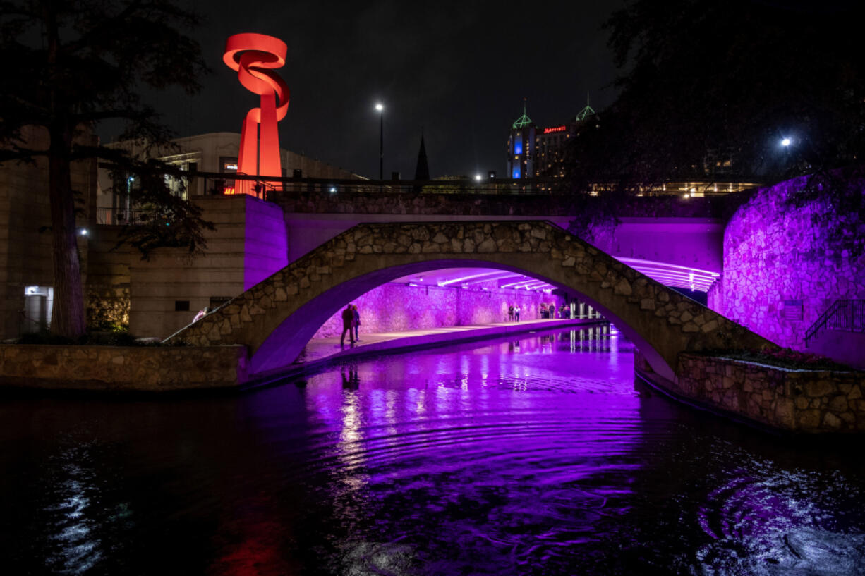 San Antonio River Walk aglow year round.