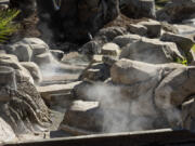 Steam rises from the geothermal water flowing through Murrieta Hot Springs Resort in Murrieta, Calif., on Jan. 11. (Myung J.