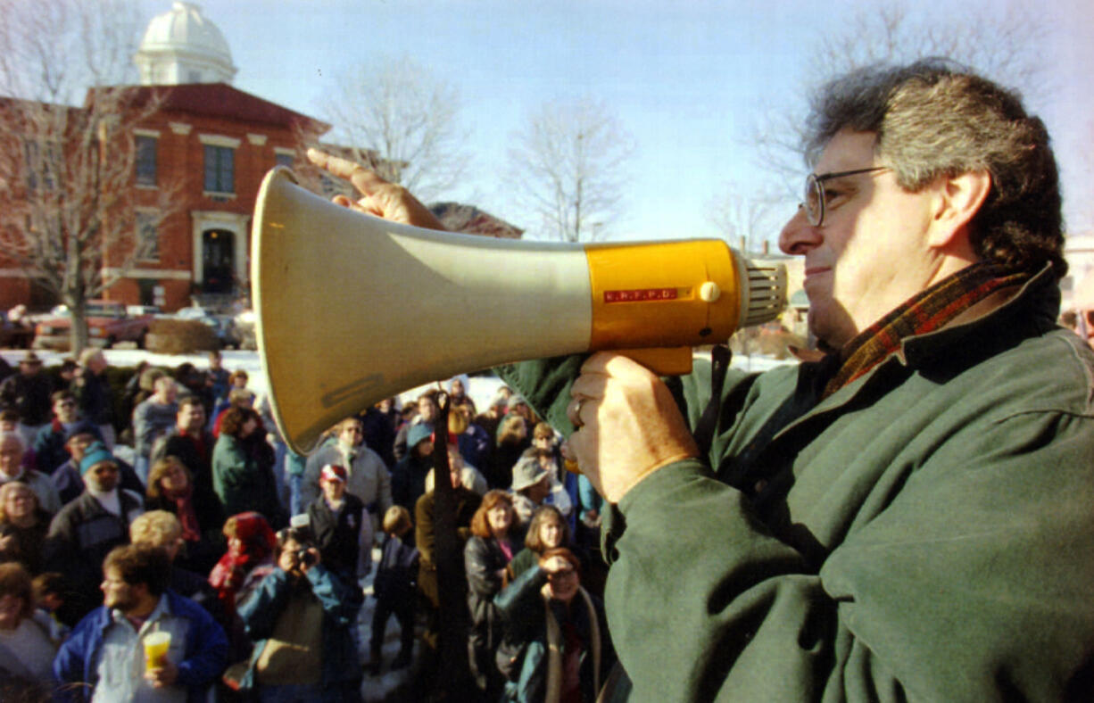 Director Harold Ramis revisits the film site of &ldquo;Groundhog Day&rdquo; on Feb. 2, 1997, in Woodstock, Ill.