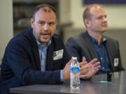 18th District Rep. Greg Cheney answers a question Wednesday during a candidate forum at Columbia River High School in 2023.