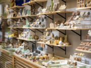 Shelves of rocks and gemstones at Black Market Bohemia in Hazel Dell.