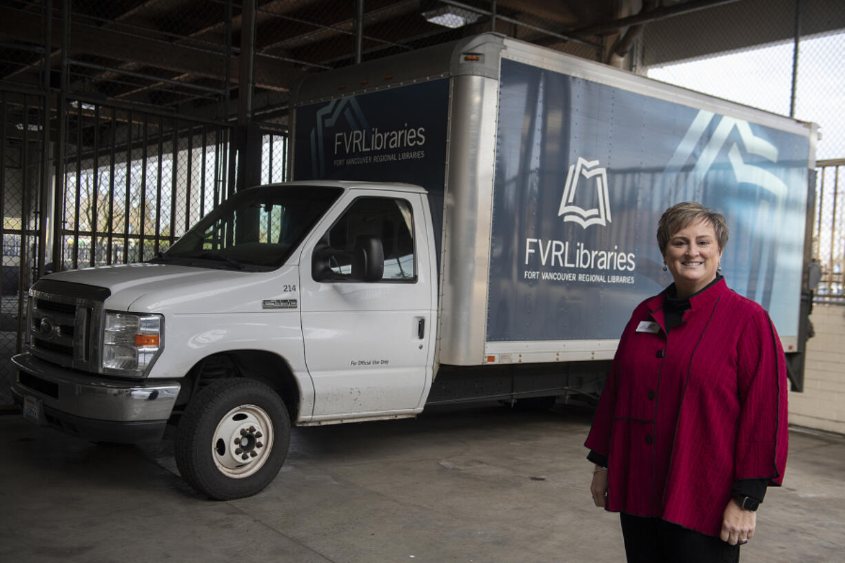 Jennifer Giltrop, the new executive director of FVRLibraries, takes a break at the FVRL operations center Friday afternoon.