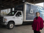 Jennifer Giltrop, the new executive director of FVRLibraries, takes a break at the FVRL operations center Friday afternoon.