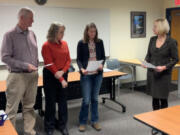 New and returning Washougal School District school board members were sworn in to service Dec.