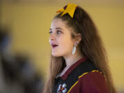 Prairie’s Izabella Hewes reacts after a bowl Friday, Jan. 26, 2024, during the WIAA District 4 3A/4A championships at Hazel Dell Lanes.