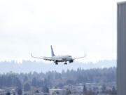 An Alaska Airlines Boeing 737-990ER flight 337 from Fort Lauderdale, Fla., lands at Portland International Airport in Portland, Ore., Saturday, Jan. 6, 2024. The FAA has ordered the temporary grounding of Boeing 737 MAX 9 aircraft after part of the fuselage blew out during a flight.