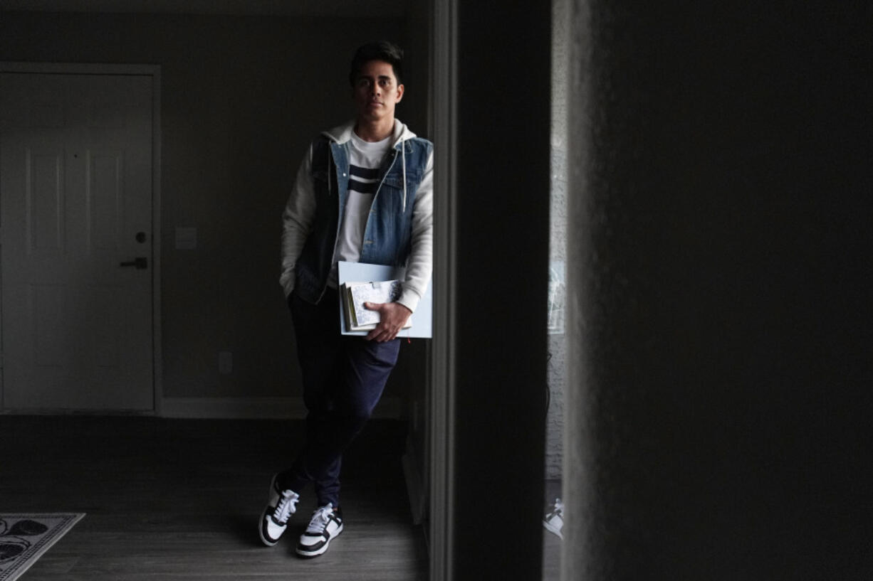 Marcelo Conde poses for a portrait at his apartment Wednesday, Jan. 17, 2024, in Las Vegas. Conde, a political journalist from Nicaragua, fled Nicaragua last year after he received death threats because he wasn&rsquo;t in favor of leftist President Daniel Ortega.