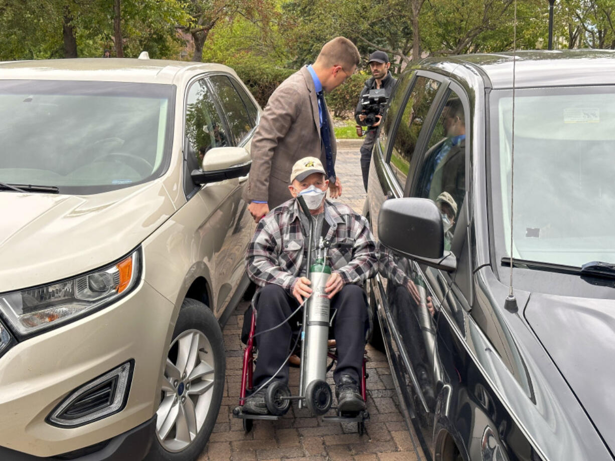 Terry Jon Martin prepares to leave the federal courthouse in Duluth, Minn., on Oct. 13.