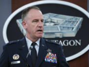 Pentagon spokesman Air Force Maj. Gen. Patrick Ryder, speaks during a briefing at the Pentagon in Washington, Tuesday, Jan. 30, 2024.