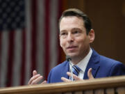 Senate Majority Leader Andy Billig, D-Spokane, speaks during a legislative session preview in the Cherberg Building at the Capitol, Thursday, Jan. 4, 2024, in Olympia, Wash.