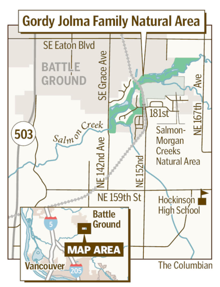 Amanda Cowan/The Columbian files, Clark County is partnering with the Cowlitz Indian Tribe to develop a fish habitat and recreation master plan for the Gordy Jolma Family Natural Area. The county purchased the former golf course property in 2022., Amanda Cowan/The Columbian files, Clark County is partnering with the Cowlitz Indian Tribe to develop a fish habitat and recreation master plan for the Gordy Jolma Family Natural Area.