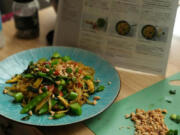 A Marley Spoon meal kit prepared by Jessica Bergman of Minneapolis. On the menu was stir-fried curry rice noodles with Chinese broccoli and peanuts.