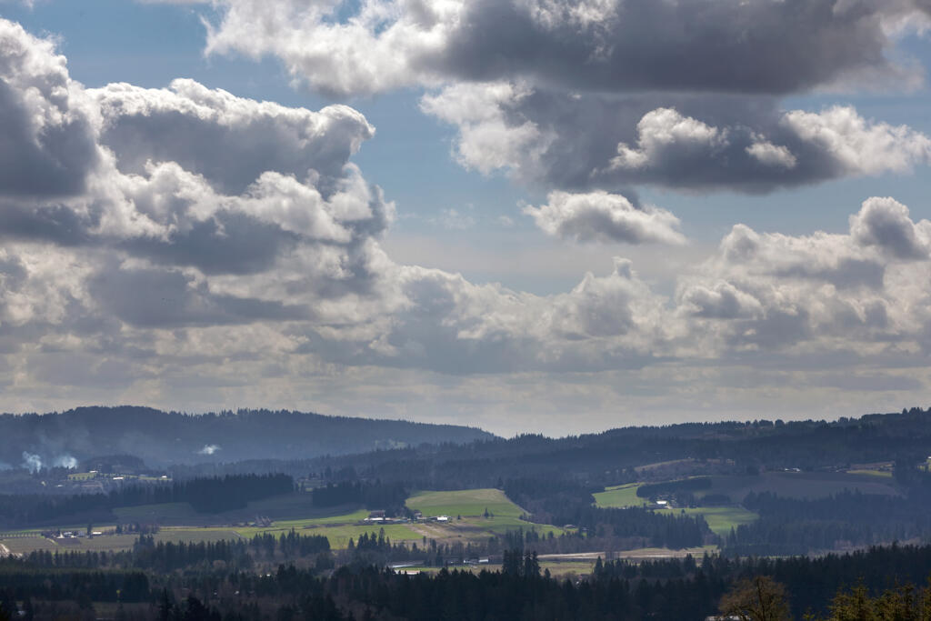 View of Chehalem Mountains and Tualatin River Valley in Beaverton, Ore.
