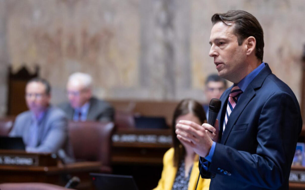 Senate Majority Leader Andy Billig speaks on the Senate floor on Friday, Feb. 2, 2024.