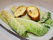 The original Caesar salad, from Hotel Caesar on Avenida Revolucion in Tijuana, where it was invented. Yes, two croutons only.