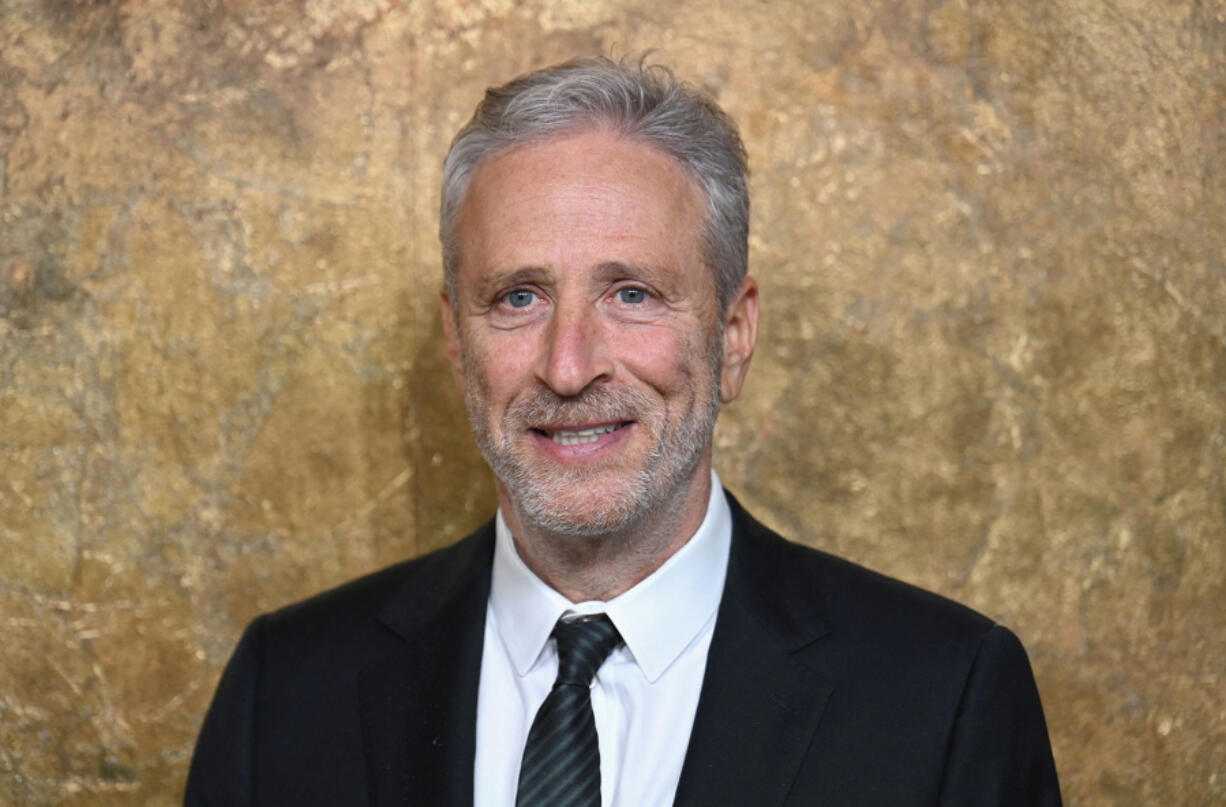 U.S. comedian and writer Jon Stewart arrives for The Albies hosted by the Clooney Foundation at the New York Public Library in New York City on Sept. 28, 2023. Stewart, 61, who presided over &ldquo;The Daily Show&rdquo; for 16 years, is again the program&rsquo;s regular Monday night host, and also an executive producer. (Angela Weiss/AFP via Getty Images/TNS) (Roger L.