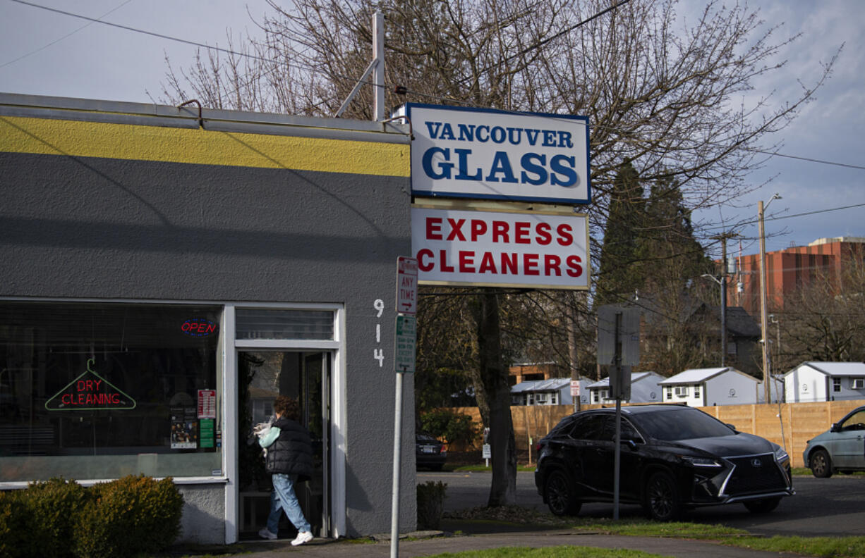 Employees at Express Cleaners across the street from downtown Vancouver's pallet-shelter community said it hasn't affected their business at all.