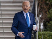 President Joe Biden walks out of the White House in Washington, Wednesday, Feb. 28, 2024, to board Marine One for a short trip to Walter Reed National Military Medical Center in Bethesda, Md., for his annual physical.