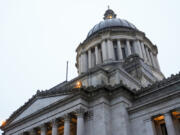 The Washington State Capitol building is seen on the first day of the legislative session, Jan. 8, in Olympia.