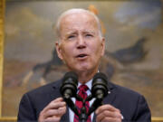 FILE - President Joe Biden speaks about border security in the Roosevelt Room of the White House, Jan. 5, 2023, in Washington. The Democrats&#039; reframing of the immigration debate risks straining Biden&#039;s alliance with immigrants and advocates who campaigned for him in 2020. But it appears to be working for Democrats after they won a special House election in New York.