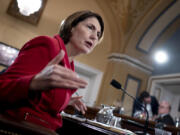 House Energy and Commerce Committee Chair Cathy McMorris Rodgers, R-Wash., testifies as the House Rules Committee prepares the Protecting Health Care for All Patients Act of 2023 for a floor vote, at the Capitol in Washington, Monday, Feb. 5, 2024. (AP Photo/J.