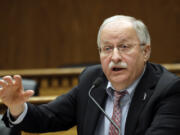 Washington House Speaker Frank Chopp, D-Seattle, speaks during The Associated Press&rsquo; annual Legislative Preview at the Capitol in Olympia on Jan. 4, 2018.