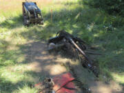 The walk-behind trencher a 16-year-old boy was using to dig a channel for fence posts. He was injured so severely both of his legs were amputated.