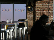 An employee sits in the cafeteria of Google&rsquo;s Washington headquarters, Jan. 8, 2015, in Washington, D.C.