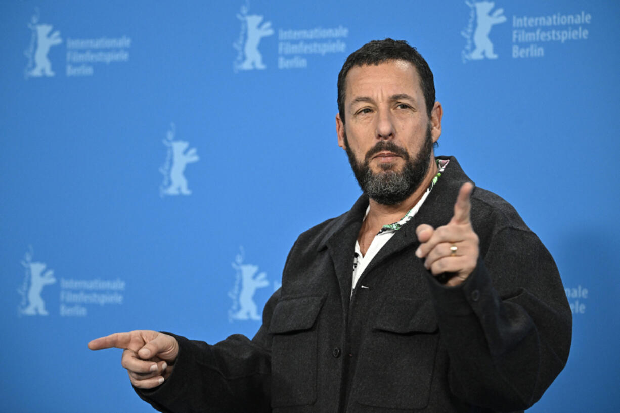 U.S. actor Adam Sandler poses during a photo call for the film &ldquo;Spaceman&rdquo; presented in the Berlinale Special Gala at the 74th Berlinale, Europe&rsquo;s first major film festival of the year, in Berlin on Feb. 21, 2024.