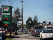 Motorists drive along the Fourth Plain corridor Monday afternoon.