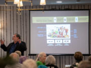Brain researcher John Medina gives a lecture on the effects of food and exercise on cognitive ability to residents at The Park at University Village, an assisted and independent living home in the Vancouver area.