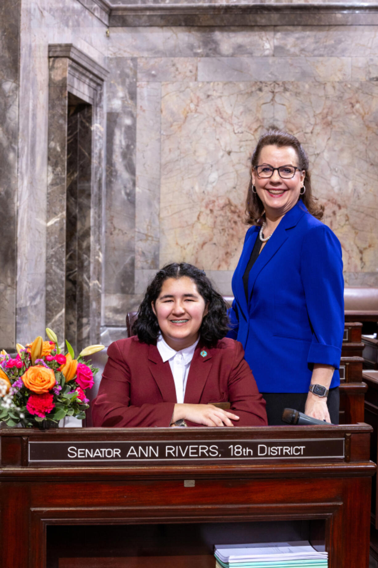 Bliss Domingo, a homeschooled ninth-grader from Vancouver, recently spent a week working as a page in the Washington State Senate.