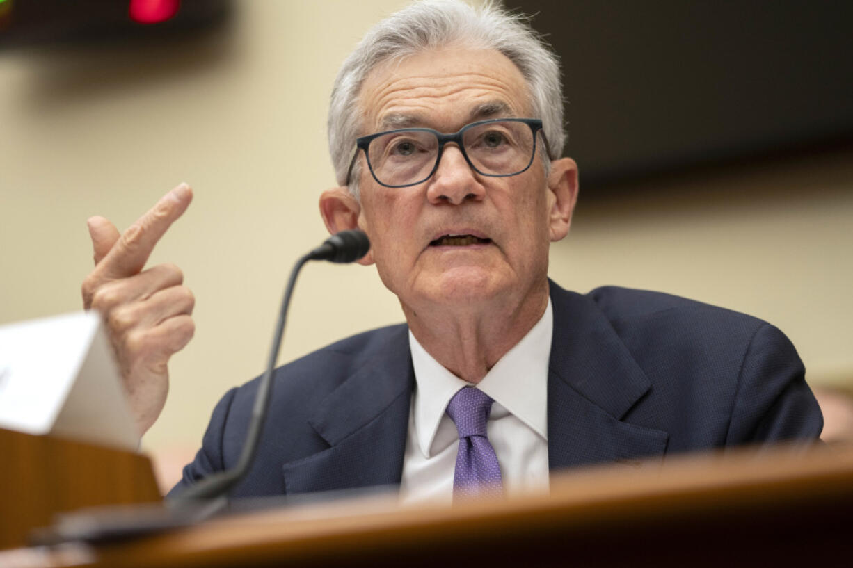 FILE - Federal Reserve Board Chair Jerome Powell speaks during his appearance before the House Financial Services Committee on Capitol Hill, March 6, 2024, in Washington. The Federal Reserve is set this week to leave interest rates unchanged for a fifth straight time.