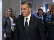 Hunter Biden departs after a closed door private deposition with House committees leading the President Biden impeachment inquiry, on Capitol Hill, Wednesday, Feb. 28, 2024, in Washington.