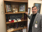 FILE - Oregon Sen. Brian Boquist poses in his office inside the state Capitol in Salem, Ore., July 3, 2019. Republican state Sens. Boquist and Dennis Linthicum are seeking statewide office after being barred from reelection for staging a record-long walkout in 2023 to stall bills on abortion, transgender health care and gun rights. Boquist, who also made national headlines at the start of a GOP-led walkout in 2019 for threatening comments toward state police, is running for state treasurer.