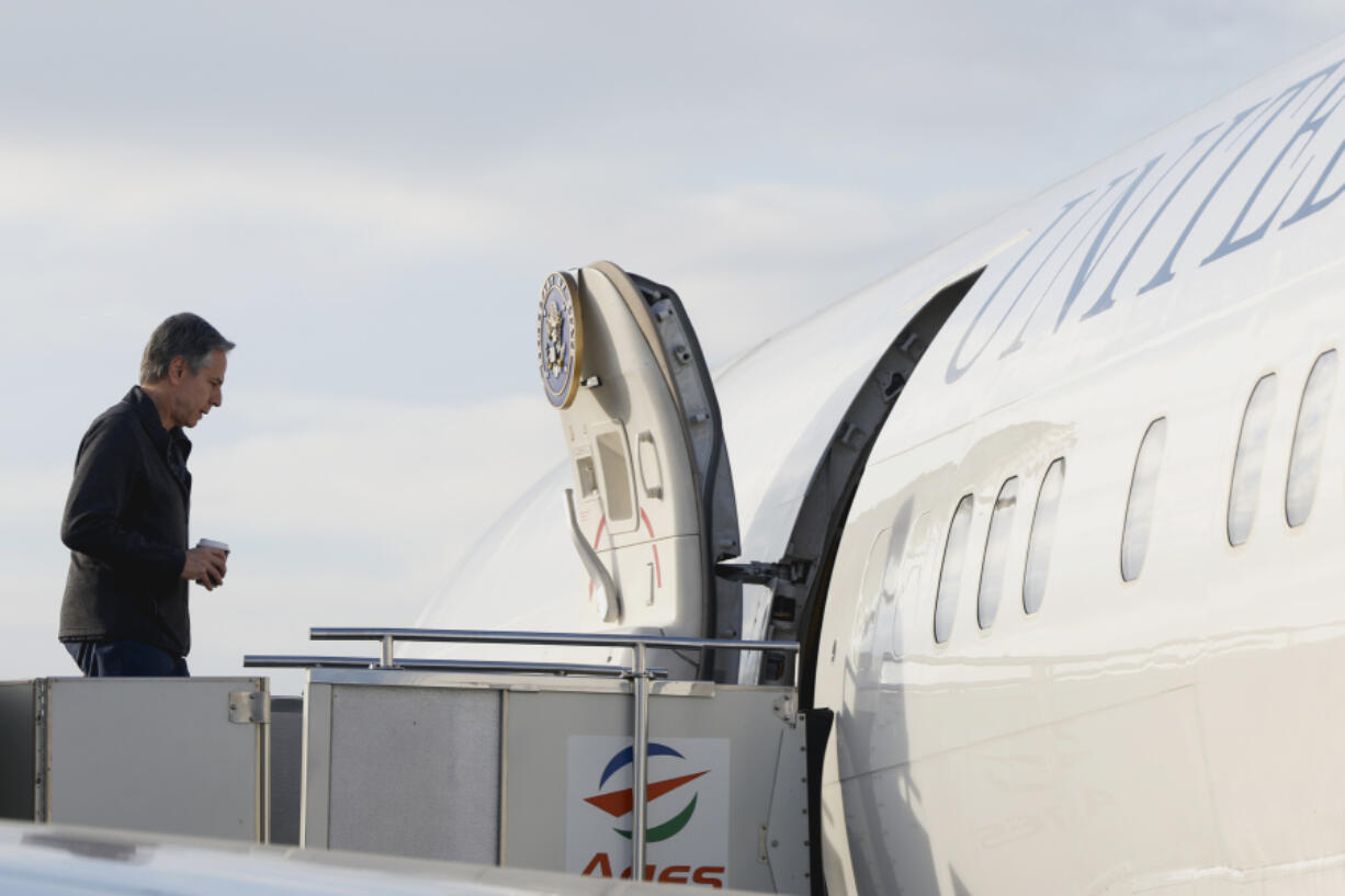U.S. Secretary of State Antony Blinken departs the Philippines en route to Saudi Arabia, at Ninoy Aquino International Airport in Pasay City, Metro Manila, Philippines, Wednesday, March 20, 2024.