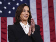 Vice President Kamala Harris claps before President Joe Biden delivers the State of the Union address to a joint session of Congress at the Capitol, Thursday, March 7, 2024, in Washington.