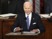 President Joe Biden delivers the State of the Union address to a joint session of Congress at the U.S. Capitol on Thursday.