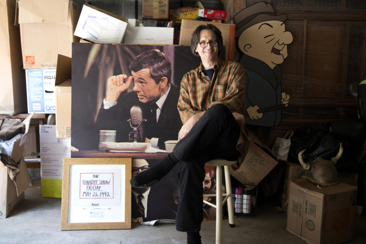 Writer Bill Zehme with some of his Johnny Carson memorabilia at his Chicago home in 2016. Zehme died last year.