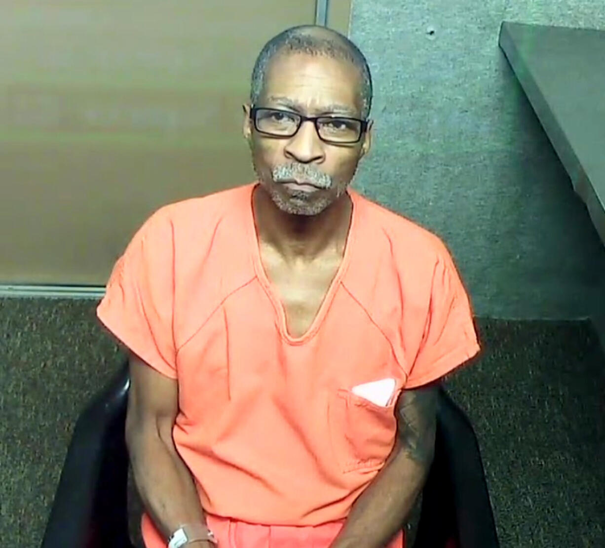 Robert E. Mitchell appears Oct. 26, 2022, in Clark County Superior Court, accused of shooting into his estranged wife's home in the Minnehaha area while she and their two children were home. He was sentenced Monday to more than 25 years in prison.