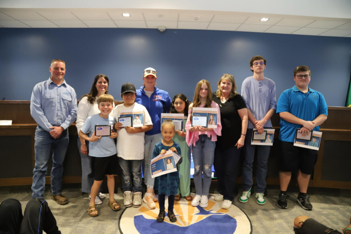 Ridgefield School District officials recently recognized the April employee and students of the month at the regular board of directors meeting.