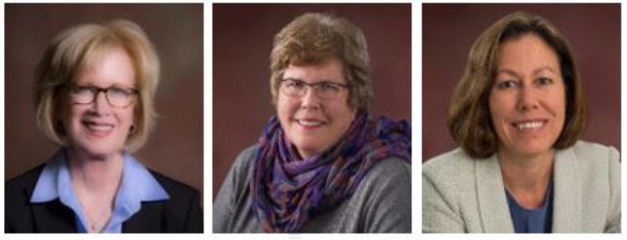 From left, Carol Aaron, Ione Adams and Lorraine Arvin.