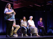 Clinical supervisor Kami McKinzey-Bartelmie, left, gives a presentation for families during an XChange Recovery Community Educatin and Support Night. &ldquo;Change doesn&rsquo;t happen overnight,&rdquo; she said, but it can and does happen.