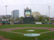 Sutter Health Park, home of the Triple A team Sacramento River Cats, is shown in West Sacramento, Calif., Thursday, April 4, 2024. The Oakland Athletics announced the decision to play at the home of the Sacramento River Cats from 2025-27 with an option for 2028 on Thursday after being unable to reach an agreement to extend their lease in Oakland during that time.