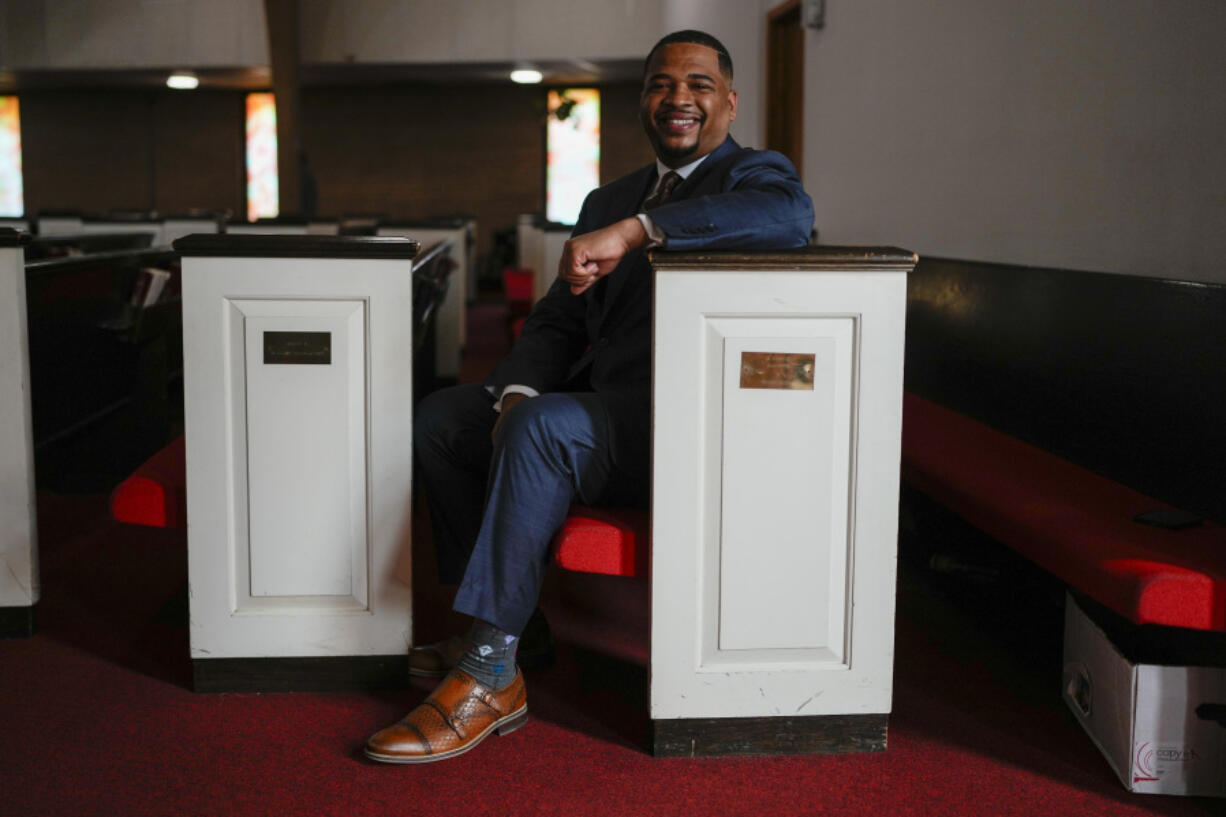 The Rev. Dr. Chauncey Brown poses for a portrait at Second Baptist Church, Sunday, April 14, 2024, in Chicago.