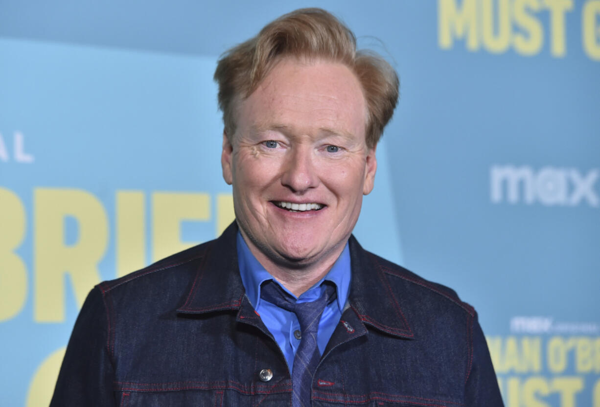 Conan O&rsquo;Brien arrives at a photo call for &ldquo;Conan O&rsquo;Brien Must Go&rdquo; on Tuesday, April 16, 2024, at Avalon Hollywood in Los Angeles.